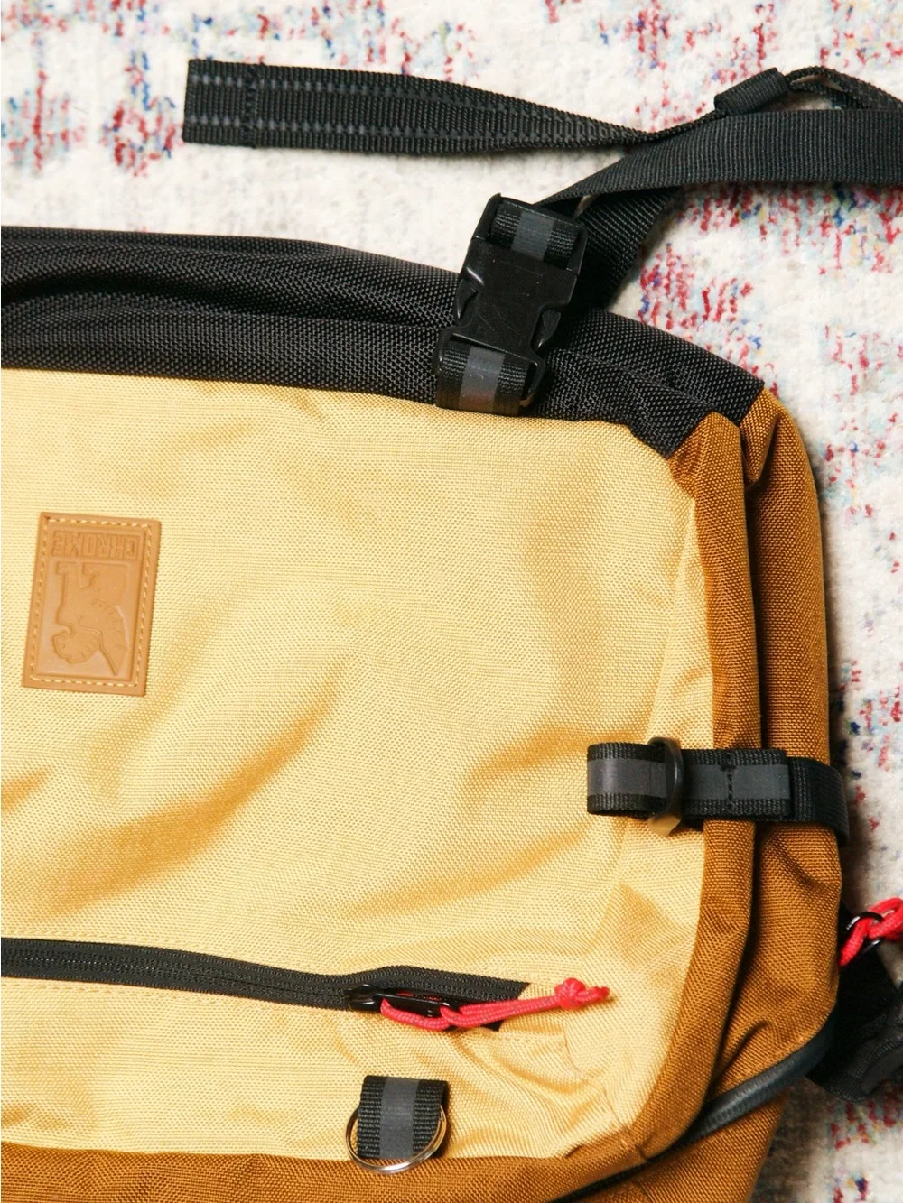 Chrome Industries Bag: Mustard Yellow Backpack Panel with Leather Patch